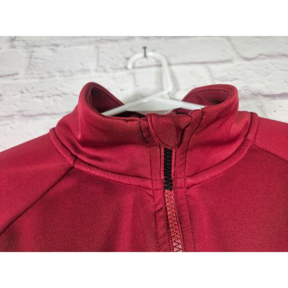 PUMA Men's Ess Active 1/4 Zip Runner Jacket Tibetan Medium Red Black - Picture 5 of 8